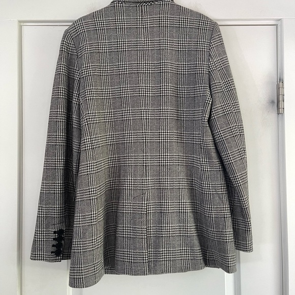 Gap Glen Plaid Double Breasted Knit Blazer - 12 - Picture 3 of 5